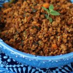 minced meat with mushrooms
