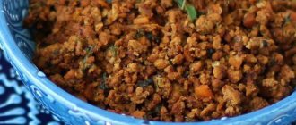 minced meat with mushrooms