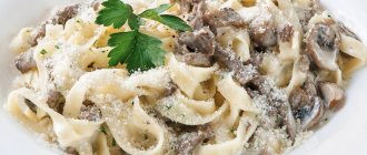 Pasta with mushrooms: 6 best recipes