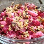 Meat salad with beets