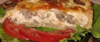 Pie with mushrooms and meat