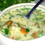 Recipe for mushroom soup from fresh milk mushrooms