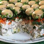 Lesnaya Polyana salad with honey mushrooms