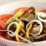 Salad with pickled mushrooms and vegetables