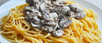 Creamy sauce with mushrooms for spaghetti - TOP 5 recipes