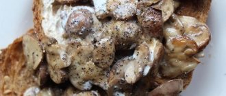 Жареные грибы с сыром